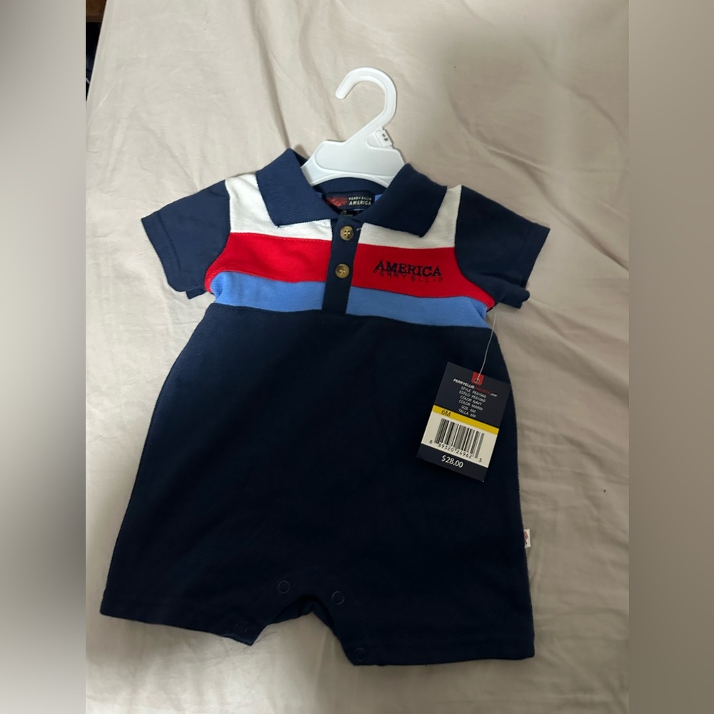 Baby one peice short sleeves outfit Navy 60%